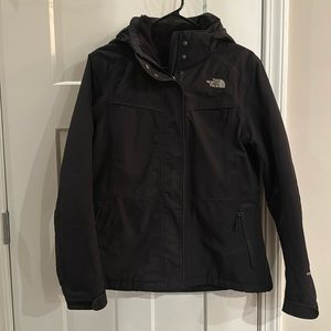 North Face Black Hooded Winter Coat
